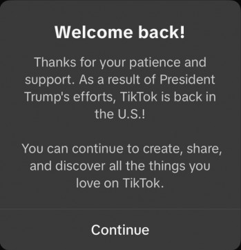 TikTok is live again in the US after 13 hours in the dark 