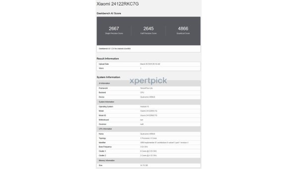 Poco F7 Ultra runs Geekbench AI with a proper top of the line SoC 