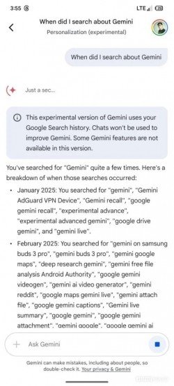 Gemini's new model will use your search history for better personalization 