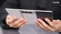 Tecno's Phantom Ultimate G Fold tri-foldable concept folds inwards to protect the display 