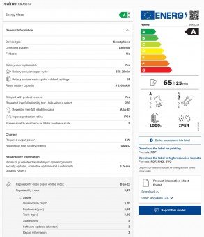 Realme Note 70T's EU Energy Label confirms some of its specs 