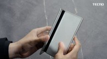 Tecno's Phantom Ultimate G Fold tri-foldable concept folds inwards to protect the display 