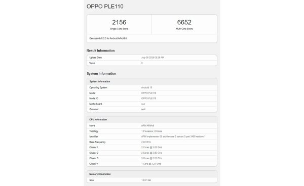 Oppo K13 Turbo runs Geekbench with its built-in cooling fan 