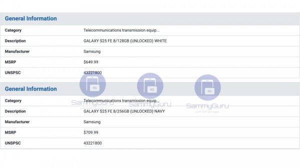 Samsung Galaxy S25 FE's US price leaks 