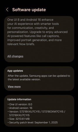 Samsung Galaxy S24 FE is receiving the One UI 8 stable update 