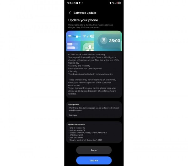 Samsung Galaxy S25 FE receives its first update, here's what's new 
