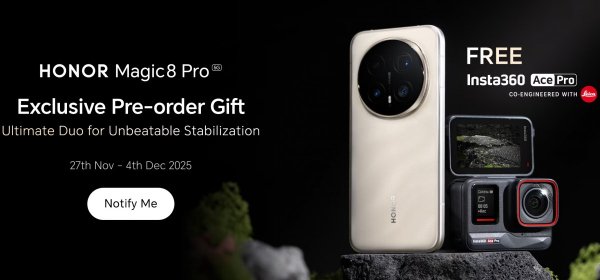 Honor Magic8 Pro to go global on November 27 Honor Magic8 Pro to go global on November 27