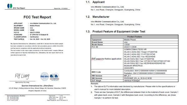 vivo V70's FCC certification reveals new details vivo V70's FCC certification reveals new details