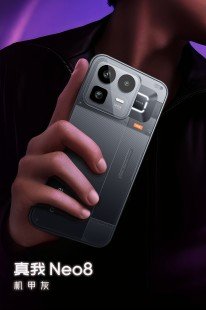 Realme Neo8 showcased in all three colorways Realme Neo8 showcased in all three colorways