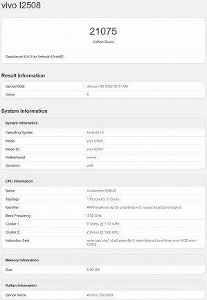 iQOO 15R's key specs revealed by Geekbench 
