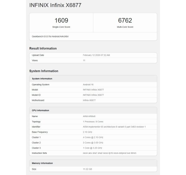 Infinix Note 60 Ultra runs Geekbench too, here's the chipset at the helm 