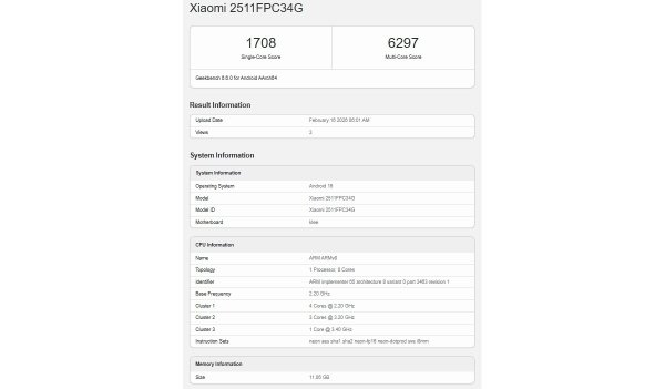 Poco X8 Pro runs Geekbench, it's powered by a new chipset 